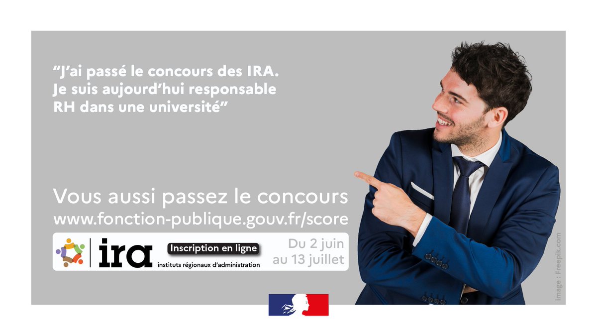 🚀Vous souhaitez intégrer la #fonctionpublique &amp; exercer des missions très variées ? Avec les IRA, c'est possible. Passez le #concours, bénéficiez d'une #formation sur-mesure et faites partie de la nouvelle génération de cadres de l'État. 
✅Inscriptions👇
…inscription.fonction-publique.gouv.fr