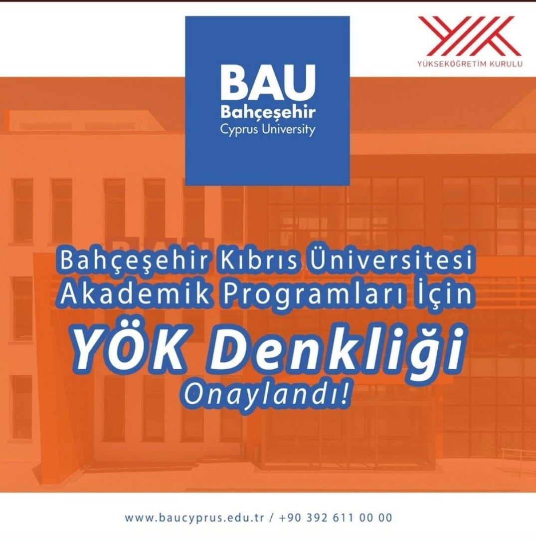 Bahçeşehir Kıbrıs Üniversitesi akademik programları için YÖK denkliği onaylandı! 💙 #bau #baucyprus #baufamily #welovebau #youmatterwecare