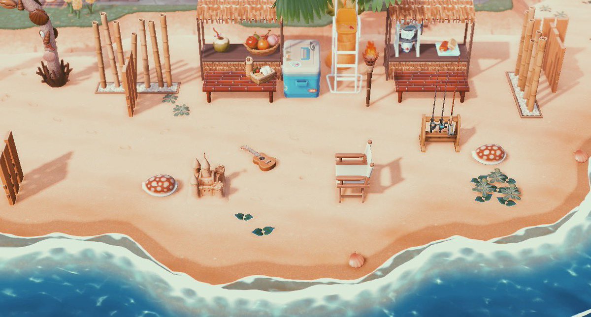 potatotoffee's tweet photo. this area is inspired by philippine beach huts 🤍 #acnh https://t.co/2QdMzFosvW