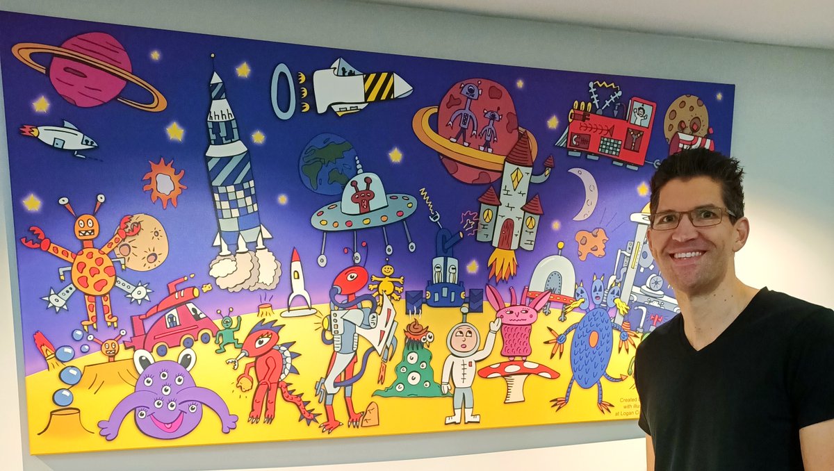 CameronStelzer's tweet photo. Walked into a local library branch this week to discover this artwork that was created by Young People of Logan with my assistance in 2010. Ten years on, it still looks in perfect condition. Hasn't aged at all! Wish I could say the same for me! https://t.co/5wtVq1DHIT