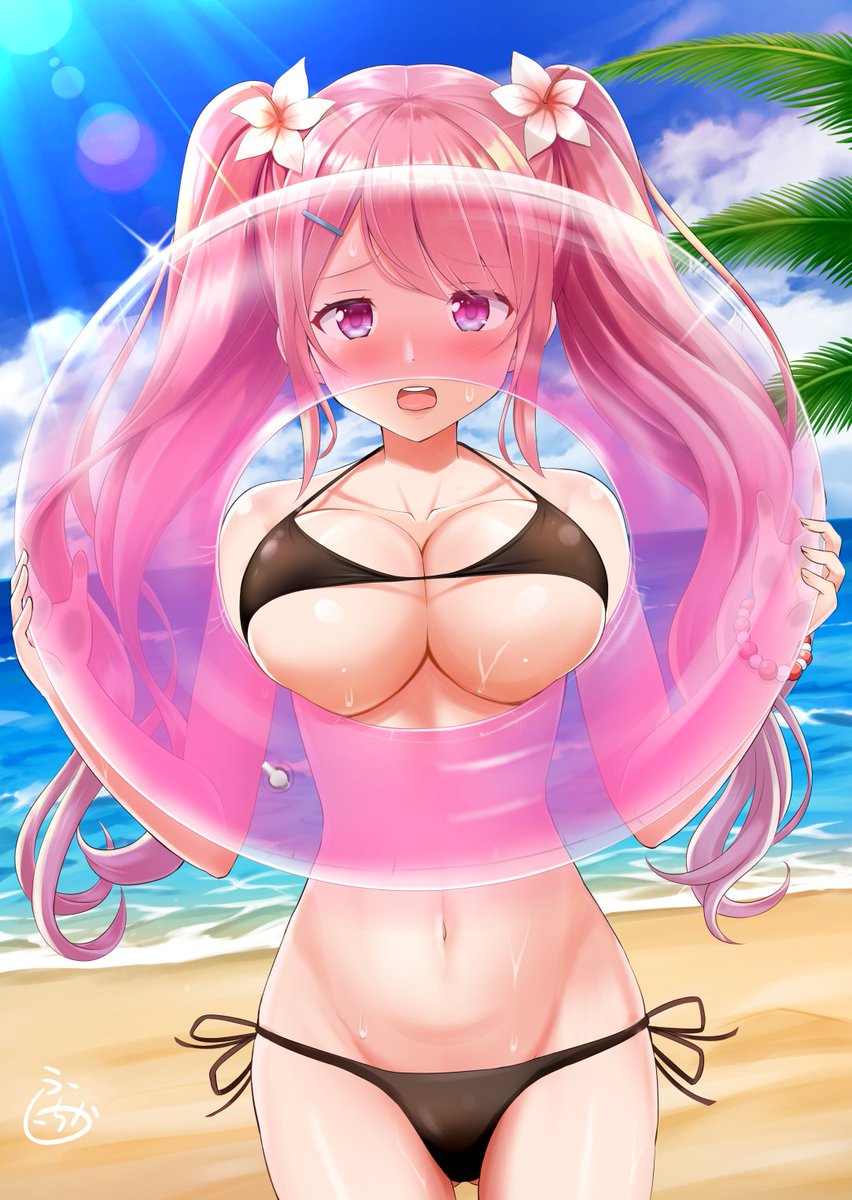 ふにちか Twitterren 顔を隠そうとして 色々な意味で 全然隠れてない照れ屋な女の子 ビキニの日