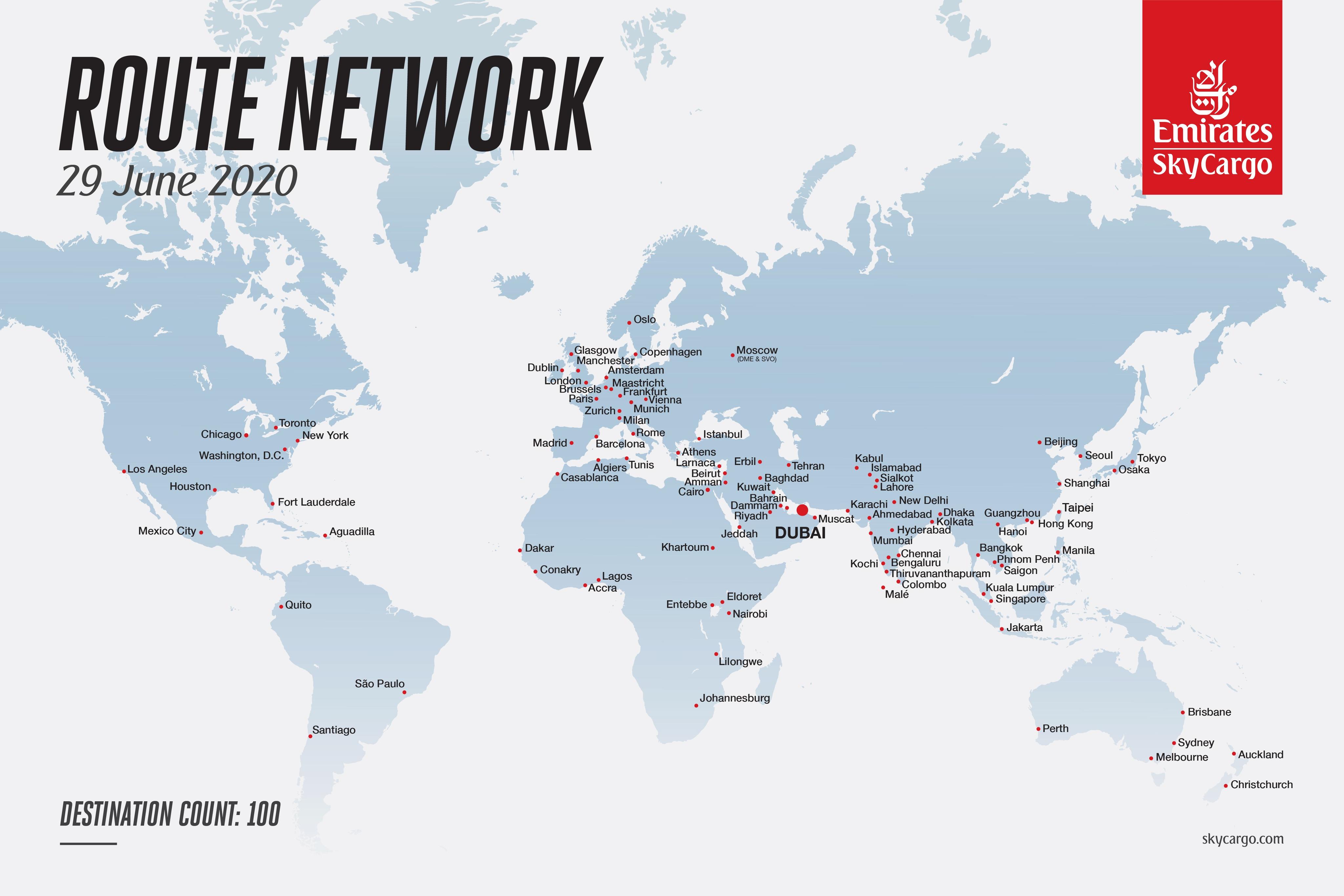 Emirates Route Map 2020 Twitter 上的Emirates Airline："Emirates Skycargo Expands Connectivity To 100  Destinations Across Six Continents During July 2020. #Emiratesskycargo  Https://T.co/Hyfvcl19S0 Https://T.co/Eehmrneu97" / Twitter
