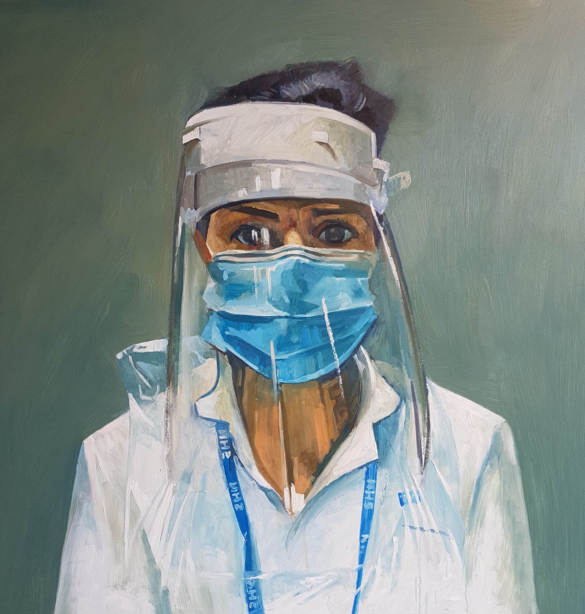 DavidTStead's tweet image. This is a painting I made of my daughter. I will NOT be clapping for her tonight. Fund her properly, protect her properly, vote Johnson out.