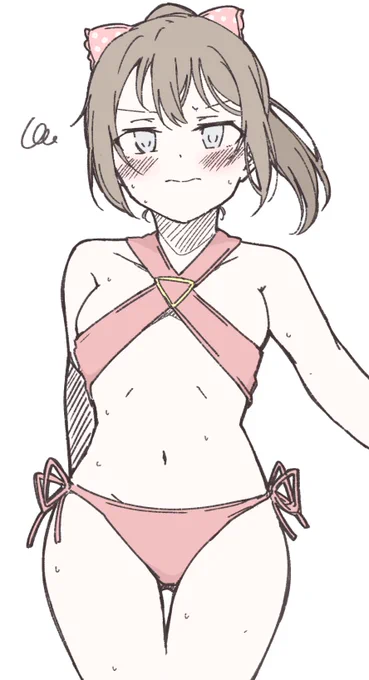 お題箱からCutie Pantherにこちゃんの水着を着た桜坂さんです 