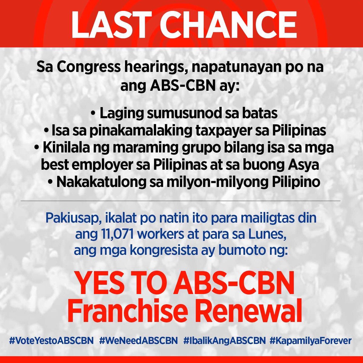 capulong_love's tweet photo. #VoteYesToABSCBN #IbalikAngABCBN https://t.co/Gdrr0v6xIk