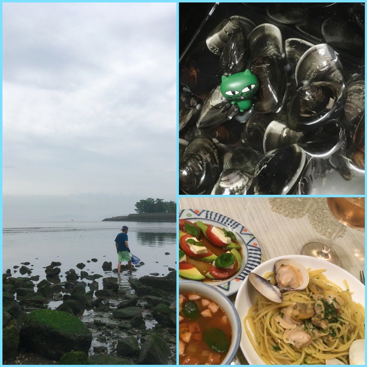 coucouTaec's tweet photo. 雨降りそうなのに、潮干狩り(🦀採ってみたかったらしいwww←皆無でした)
久々にオクキャも道連れ(この子に罪はない😅)
あさりと大量のハマグリ😁
贅沢な夕食ありがとう♪
#clammingonarainyday #miniokcat #homemadedinner #thankstothechef #spumanterosè https://t.co/I3GbavRNg6… https://t.co/ppVCP4iYqm