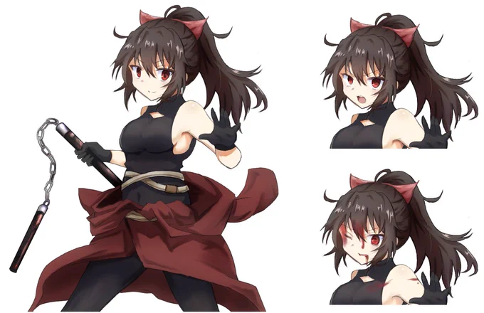 シノビガミ立ち絵第二弾。前回に比べ活発そうな子にしてみました。また使いたい方いましたらお気軽にどうぞ～。 