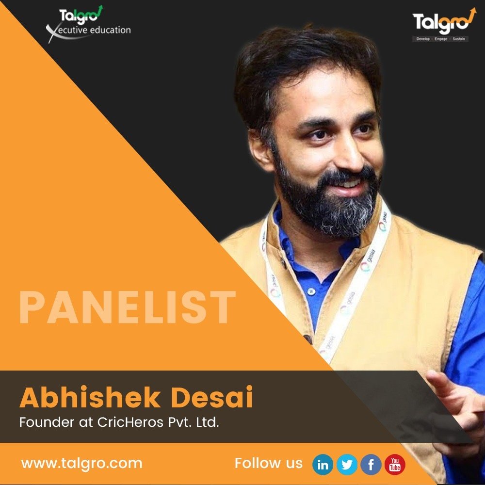 talgro's tweet photo. Introducing Abhishek Desai, as one of the esteemed panel member to share his thoughts on "Why is this an opportune time to build an online business". Click on https://t.co/wupPURjLor to register for the free webinar. #talgro #edtech #onlinebusiness #startups https://t.co/VK7Um5OWDN