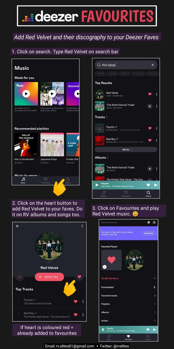 [Deezer]You can stream on Deezer with 15 days free trial!Listen to whole songDo not loop one songDo not mute the playlistiOS:  http://apps.apple.com/us/app/deezer-music-podcast-player/id292738169Android:  http://play.google.com/store/apps/details?id=deezer.android.appPC:  http://deezer.com/en/download  #RedVelvet_IRENE_SEULGI    @RVsmtown