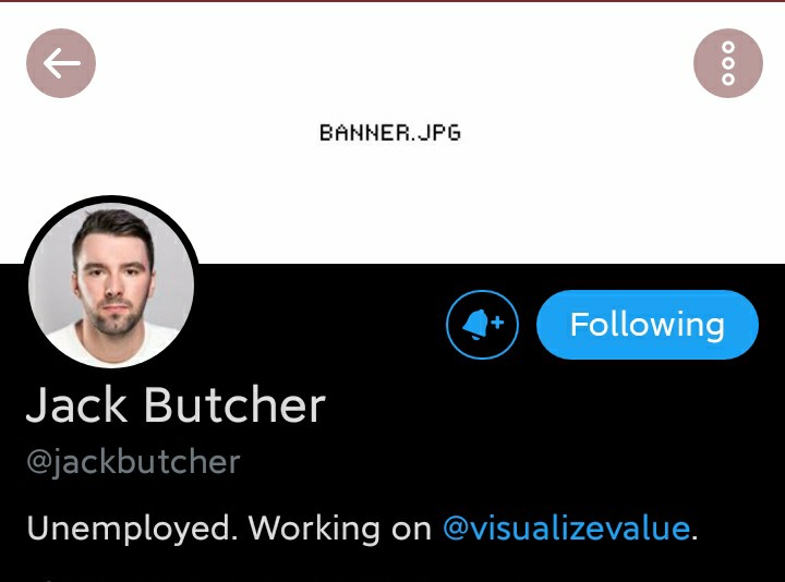 Now we have  @jackbutcher His header portrays something unique and special.How many times have you seen a bio and header like that?This is his art .Simple yet powerful.Lesson 3 : You could be subtle about it too.No need to roar that you do what you do.