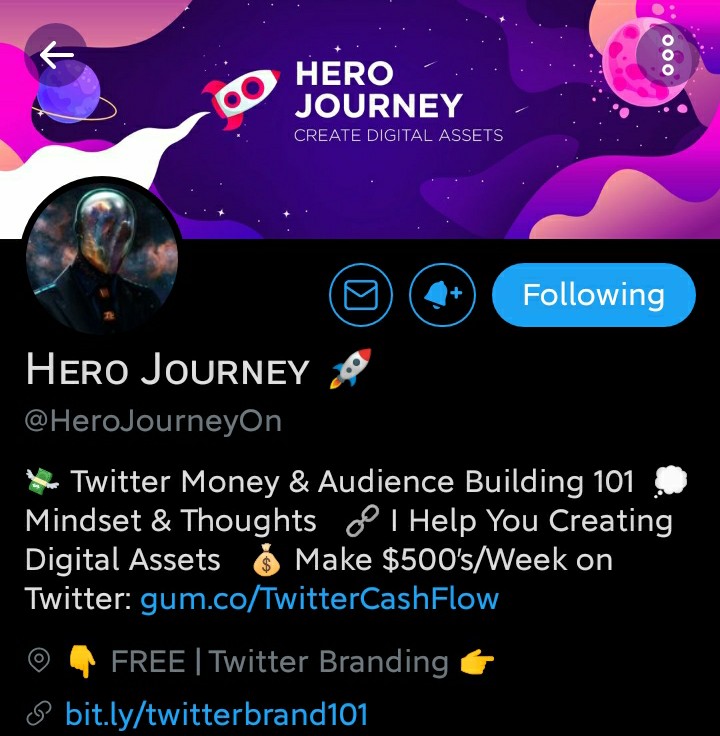  @HeroJourneyOn helps you create digital assets.All his products and courses and ebooks are directed to that cause.He makes himself scarce.Which in turn increases his authority and credibility.