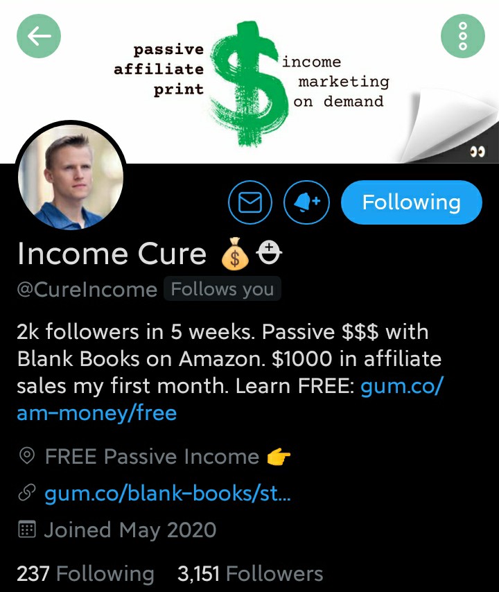  @CureIncome is a man who entered the market as a blank book seller.But now he gives free Twitter growth and monetization advice.Lesson 4 : You can silently change your branding a little.