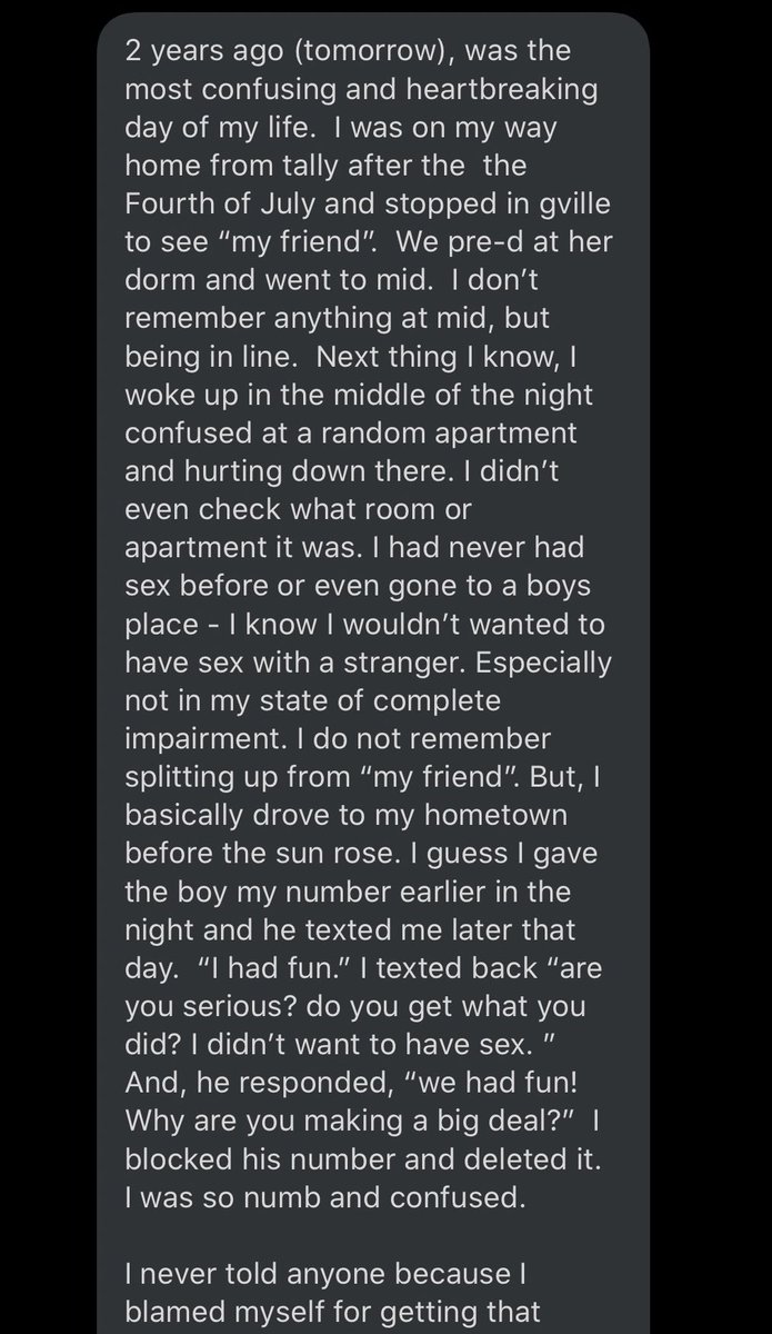 SurvivorsUf's tweet photo. Tw: rape, Fourth of July, memory loss, virgin, midtown
#metoo #UF #UFsurvivors #UFsurvivor #BelieveSurvivors https://t.co/MCjTqNyFTd