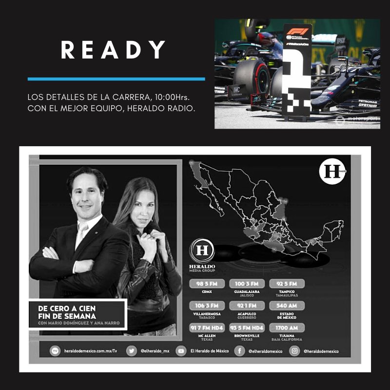 AnaNarro's tweet photo. ARRANCAMOS #DECEROACIEN con todos los DETALLES DE LA PRIMER CARRERA EN LA @F1 #Formula1 juntos @SUPERMARIODOM y el mejor equipo @MAMATODOTERREN0 @Patrickenruedas @ArturoMercadoJr @Antonioanistro1 @Montsesira89 @Gerard_GC @Joxe_Alberto @SamReyesH ✔️🔝🍾 por #HeraldoRadio https://t.co/mKWFZz1vlq