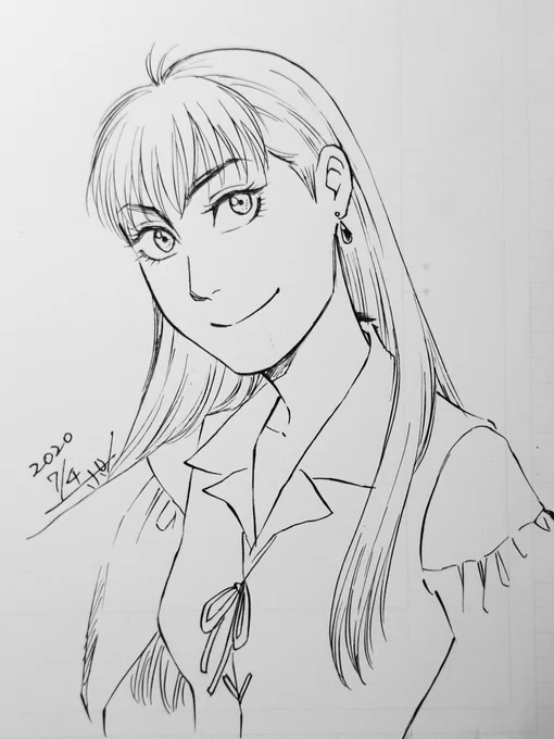 ペン入れ修行。修行というより、感覚を忘れないために…という感じになってますが。#白い竜 