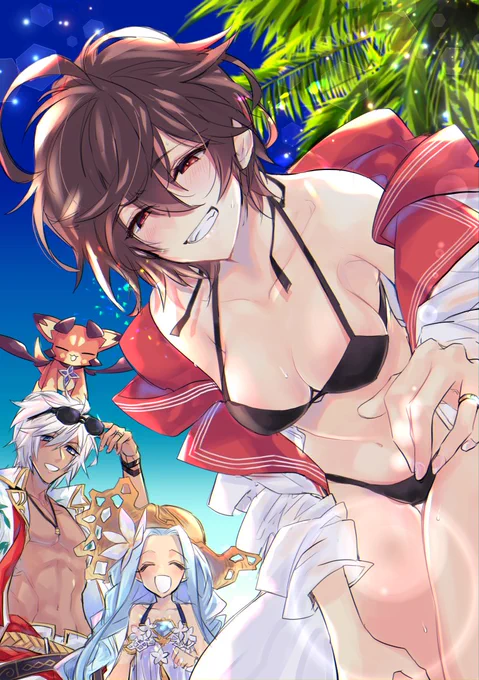※女体化ビキニの日らしいので再掲概念グラフォンとシオサンとクロッキーアウトプットサンちゃん 