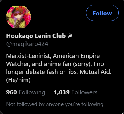 Part /4 Marxist-Leninist, Anime Lovers, Gender Pronouns, Hammer&Sickle, Not Open to Debate, Anti-White, Anti-Science
