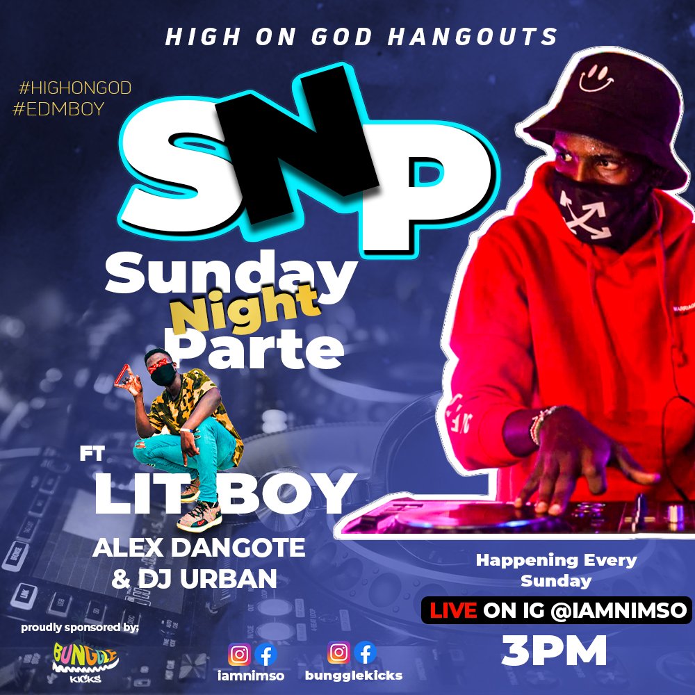 IamNimso's tweet photo. Me and my friends tryna give you a chill afternoon with great music to take you through this awesome Sunday 
Live on my IG 🔥🔥💯
#HighonGodHangout 
#Edmboy

Change in Time 4:30pm 🙏🙏 https://t.co/aoGhikilk2
