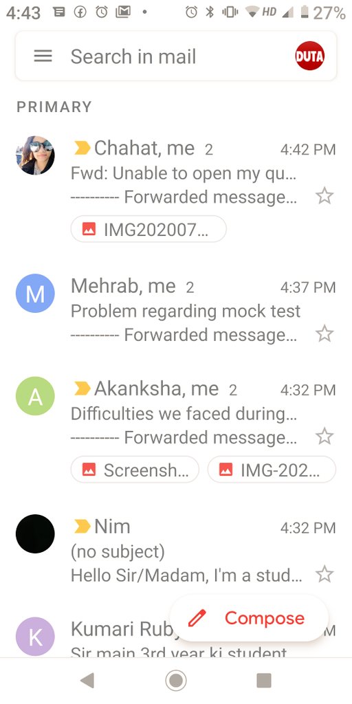 AbhaDevHabib's tweet photo. Mock OBE, Day 2: Students face same problems. DUTA inbox is full &amp; we had to buy more space. Students feeling over the edge!
All is not Well! 
#DuAgainstOnlineExam 
#ScrapOBE
@DrRPNishank
@ugc_india 
Please notify cancellation, place students' well-being over OBE business!! https://t.co/YpwOsUsxa4