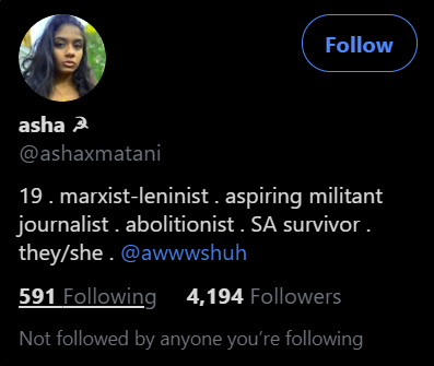 Part /7 Marxist-Leninist, Marxist-Trotskyist (Lev Bronstein-Mass Murderer), Militant Journalist, Gender Pronouns (Homosexual), Hammer&Sickle, BLM, "SA Survivor"