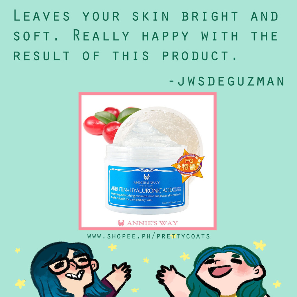 prettycoats's tweet photo. Item: Annie's Way Arbutin + Hyaluronic Acid Brightening Jelly Mask 💙
.
Order here: https://t.co/stmGflcxaP
.
#anniesway #annieswayph #jellymask #taiwanskincare #skincare #arbutin #hyaluronicacid #onlineshopph #skincareph #prettycoats #review #asianskin #whitening #brightening https://t.co/c8rVoWJ95c