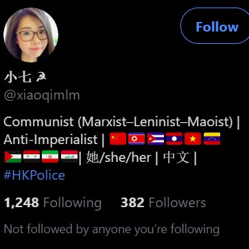 Part 10/ Marxist-Leninist, Maoist, AntiFa, Anti-Taiwan, Anti-HongKong, Self Described Radical Left, Gender Pronouns (Homosexual), Hammer&Sickle, Praise for Chinese CCPThe one is 15 year old indoctrinated by his teachers no doubt.