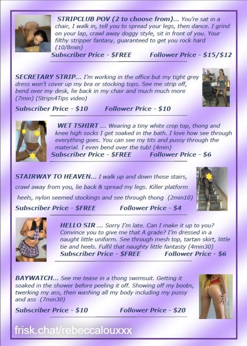 RebeccaLouXXX's tweet photo. Want to see more of me? Much much more? Here’s my pay per view shopping list with everything from strips, to costumes, to JOI to shower fun. Just drop into my DMs (they’re open currently)! 📧 

And buy 3 videos, get the cheapest free 😈

https://t.co/um7ZNU8aBj 

@friskvip https://t.co/jxdk6GM1tk