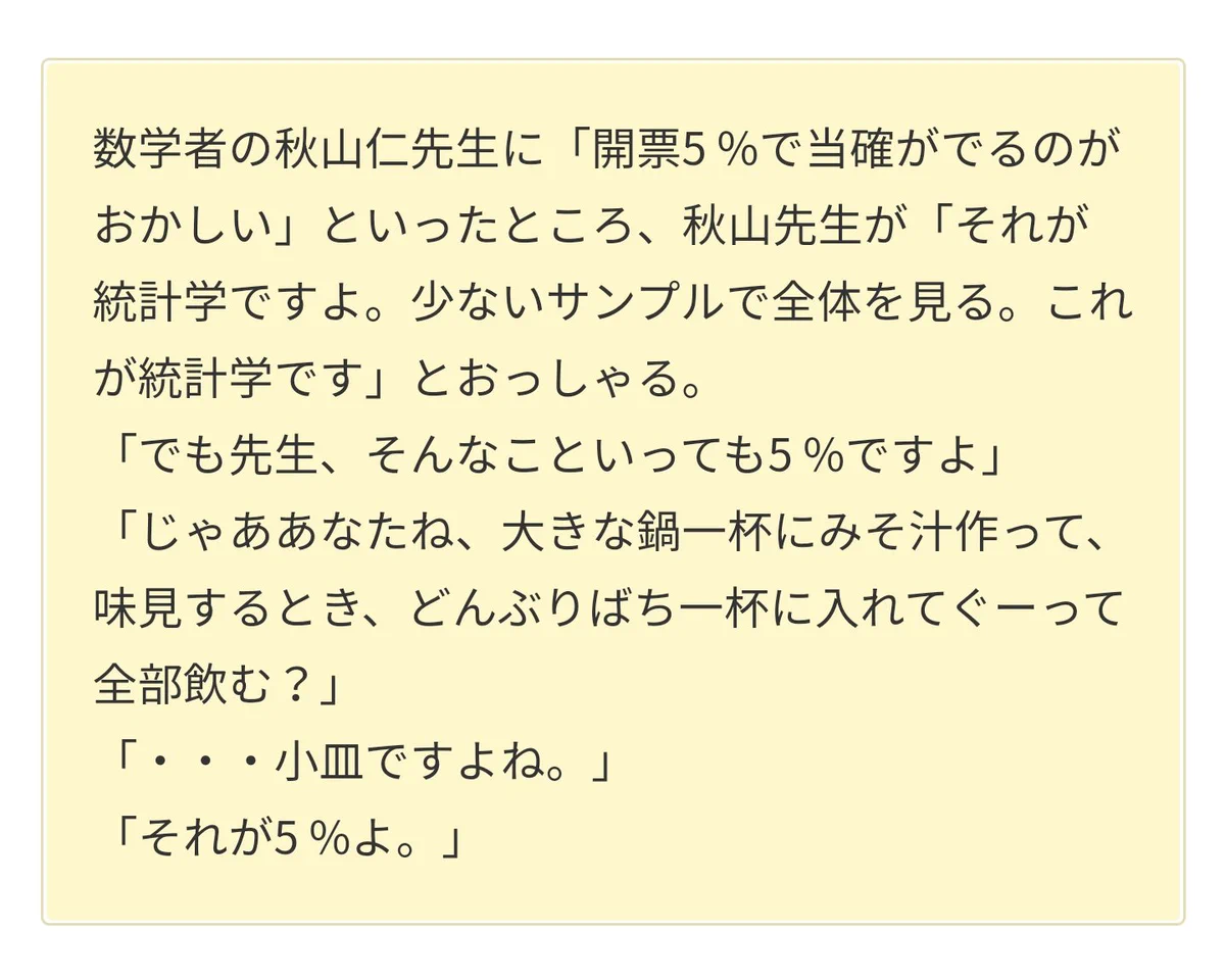 こんな時に統計学が役立つ？開票から秒で当確が出た理由！