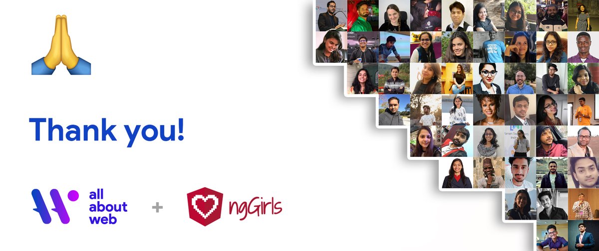 SiddAjmera's tweet image. Thank you all for receiving the #ngGirlsIndia Workshop so well🙏
A big shout out to all the mentors, volunteers, & participants for making it a memorable experience🤗
Read the backstory here: bit.ly/ngGirlsInStory 📑
#AllAboutWeb #Angular #JavaScript #WorkshopOnline #ngGirls