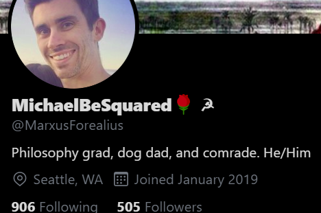 Part 15/ Left: Communist, Carnation Symbolism, LGBT Flag, Queer Leftist (Homosexual), ACAB (Hates Police)Right: Communist, Hammer&Sickle, Carnation Symbolism, Gender Pronounds (Homosexual)