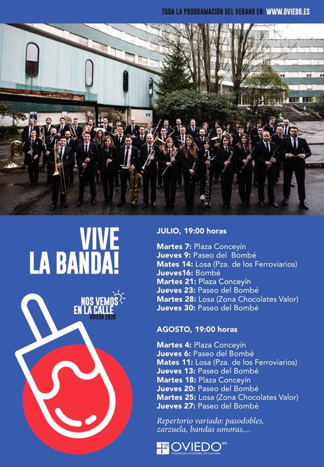 culturaoviedo's tweet photo. 💃🕺A partir del día 7, volveremos a disfrutar de la Banda De Música Ciudad de Oviedo gracias al programa #ViveLaBanda del ciclo #NosVemosEnLaCalle2020🎺🎷🥁
⏰19:00 horas
🗺️Plaza Conceyín
👉https://t.co/abSkqW7DW1 https://t.co/xFE1QYYdCU