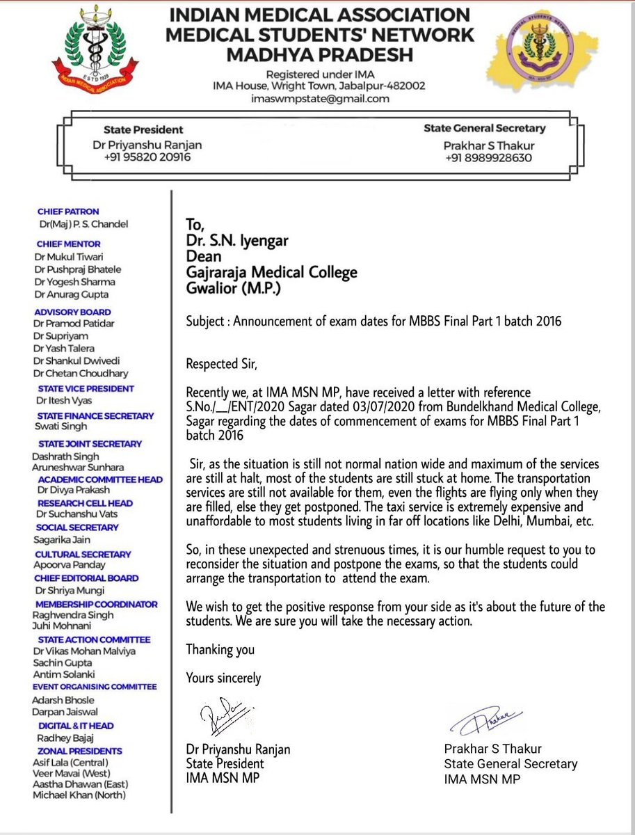 IMAMSNMP's tweet photo. @ChouhanShivraj
 
@GovernorMP

The contemporary postponed date not enough to benefit the real cause of it.
Please hear to the practical barriers of students, high fares of Taxis, restricted motions in Trains &amp; Flights.
Students should care of Studying or Making Arrangements ?? https://t.co/UzYpnUiJ31