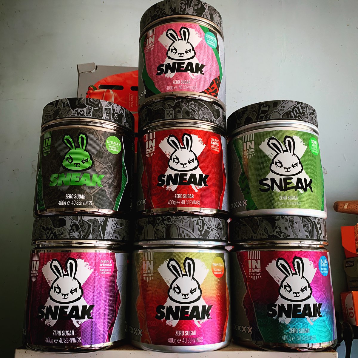 BenSomner's tweet photo. Full stack of @SneakEnergy to mix up that peak performance taste! Sour Apple is my current favourite! #Focus #Drive #Hydrate #SneakEnergy https://t.co/PHCGGFb8lP