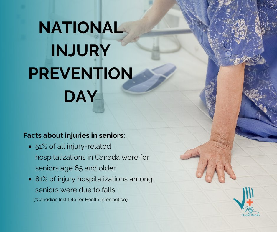 MyHomeRehab1's tweet photo. Today is National Injury Prevention Day. We join @parachutecanada and other key stakeholders in raising awareness about preventing injuries particularly among seniors.
#nationalinjurypreventionday #seniorcare #seniorshealth #fallprevention #fallsinseniors https://t.co/He737szOTs