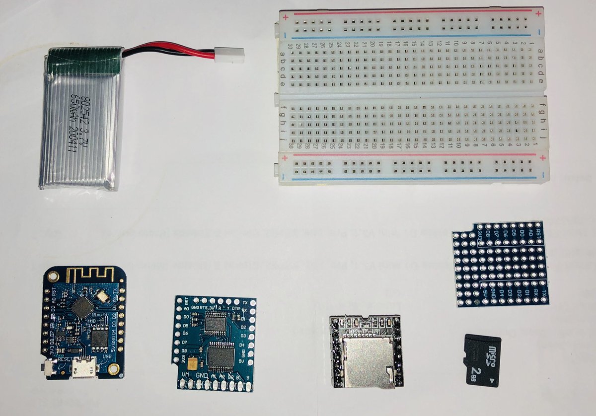 dclavey's tweet image. A #D1mini #ESP8266 , a Motor Shield and a #DFPlayer mini all walked into a Pub for a pint. What could I be building next ?