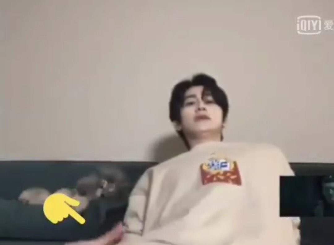 #22:So, on another livestream on the same month, ZZJ does a split while watching. When he tries getting up from his position, a hand with an unusual angle appears to help him up. Fans thought it was just ZZJ’s hand, but it turns out... #ZhuLiuHai  #จูหลิวไห่  #유해관  #주찬금