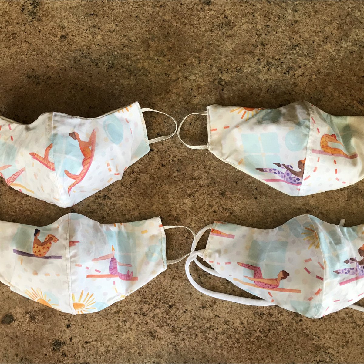 cmb_pilates's tweet photo. Face masks ready for when I can open the studio again. Lovely fabric from #anniedrawsthings - she knows our Pilates moves well #bodycontrolpilates https://t.co/rixFhAmfxq