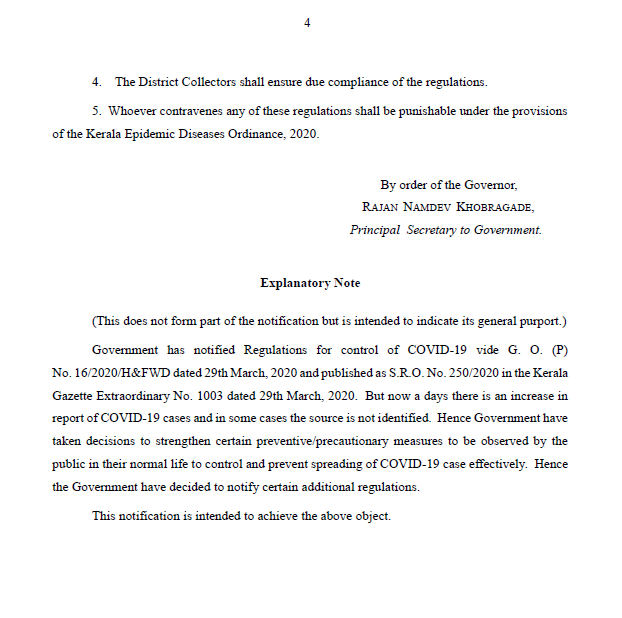 ANI's tweet photo. Kerala Health Department issues notification extending the enforcement of state's #COVID19 regulations till July 2021. https://t.co/e2lrVTK9rI