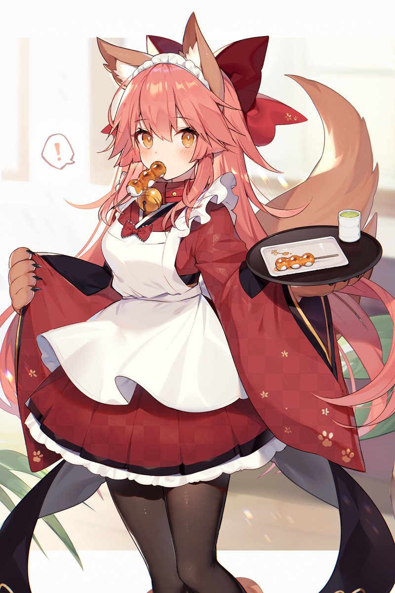 tamamo cat (fate) 1girl animal ears tail solo fox ears fox tail long hair  illustration images