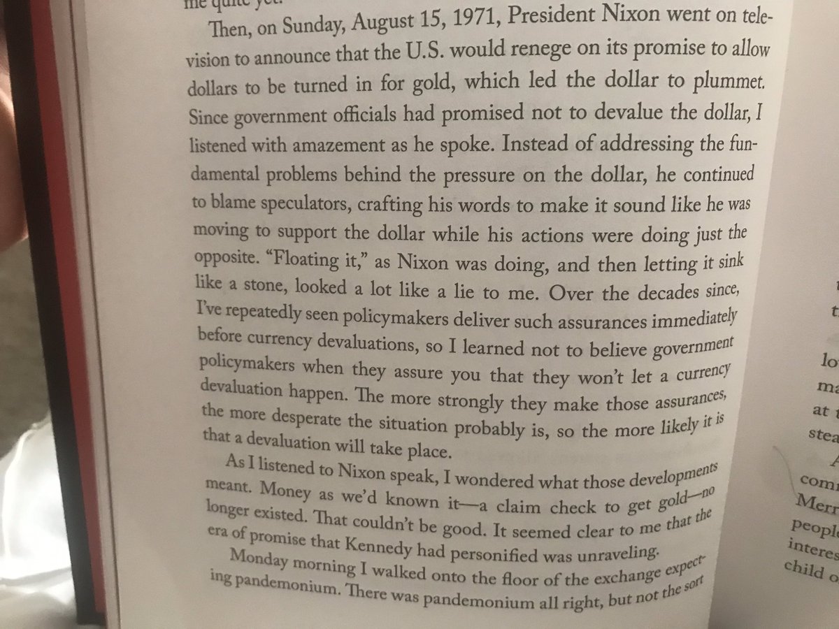 “I learned not to believe govt policy makers when they assure you that they won’t let a currency devaluation happen. The more strongly they make those assurances, the more desperate the situation probably is...” #Principles