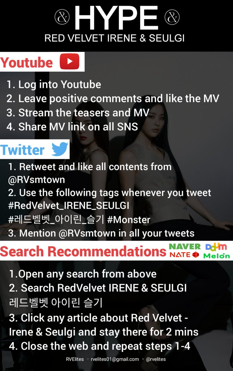 The best way to get everyone to know about  #RedVelvet_IRENE_SEULGI   and  #Monster is to hype it ourselves. These are the basic things we can do. #RedVelvet  @RVsmtown