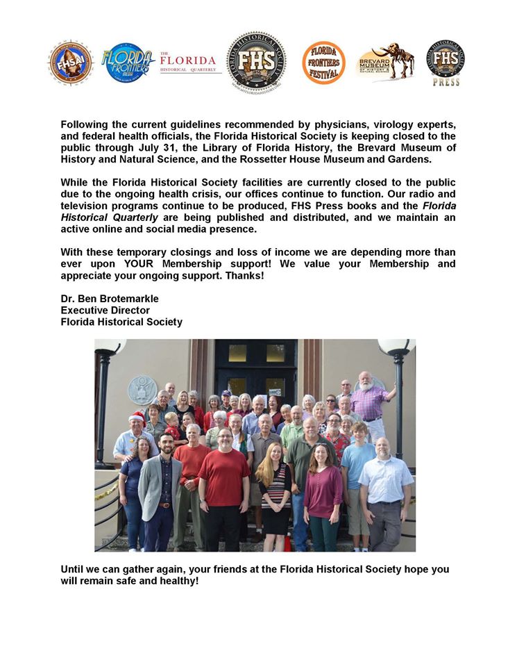 brevardmuseum's tweet photo. For the safety of our staff, volunteers, and patrons, the Brevard Museum is remaining closed through July 31st due to the increase of Covid 19 cases in the area. We apologize for the inconvenience and we look forward to seeing you soon! https://t.co/vBitRWHrhm
