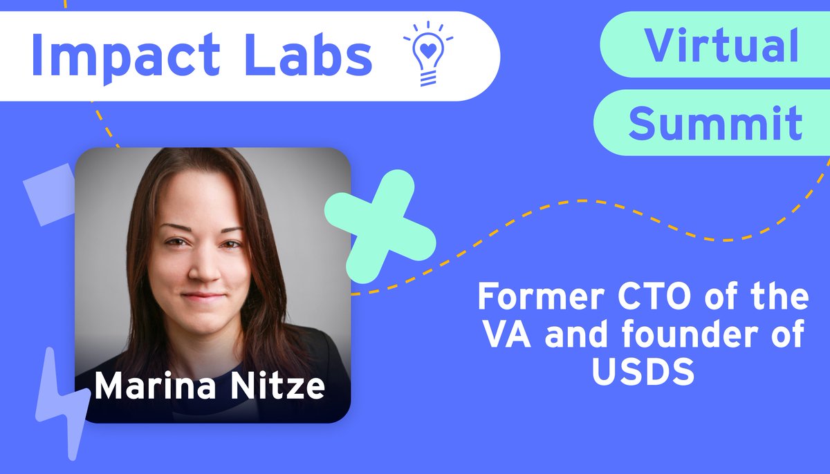 impactlabs_io's tweet photo. We are absolutely delighted to announce that @MarinaNitze , former CTO of the VA and founder of USDS, will be speaking at this year's Impact Summit!

Register online at https://t.co/U6zPYvlylo! https://t.co/Z3fhH5lyQV