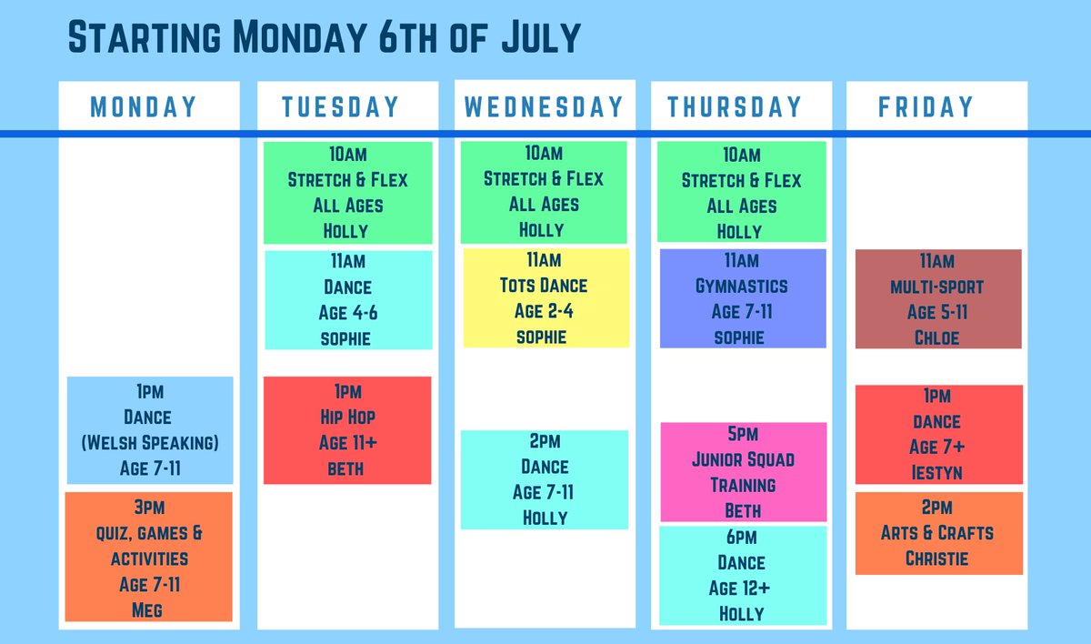 DanceFit_Wales's tweet photo. What’s on this week!! 

Sessions are £4 per session or £30 per household for the month. That’s as many classes as you like for everyone in the house!! 

To register or for more information contact us on direct message, info@dancefit.wales or 07307634786. https://t.co/NoDnQBT2GU