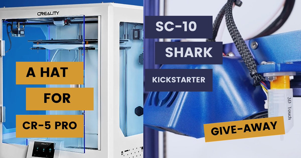 zachary3dprints's tweet photo. Latest video about the #hatcr5pro from Creality and SC-10 shark from Lotmaxx love on Kickstarter. Plus a giveaway because 500 subscribers milestone! Z3DP News and Updates - CR 5 Pro Top cover and LotMaxx SC-10 Shark https://t.co/h4PKRTwcsH #Z3DP news and updates! https://t.co/0WqUaBNHfB