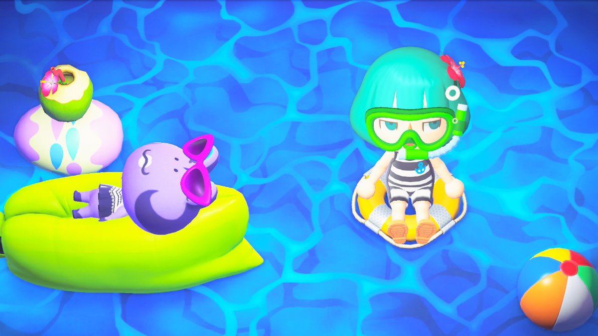 Nemuri_3056's tweet photo. こんな海水浴もしてみたいです☺️

#どうぶつの森       #AnimalCrossing       #ACNH       #NintendoSwitch  #あつ森写真部　#アイーダ https://t.co/99klMFMNNb