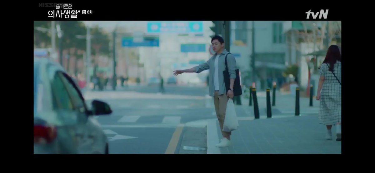 Ep. 6 - gray longsleeves over white shirt & khaki pants (i love his bags! ), and light blue longsleeves over printed blue shirtBand perf: In front of city hall at the subway station