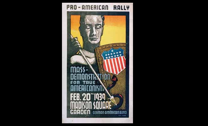 American Nazi front groups with names like the "German American Bund" and "The Hitler Club" wanted to hold a big rally at Madison Square Garden right before WWII started.They called it a "Pro-American rally" and dressed the whole event in American flags. Go figure.