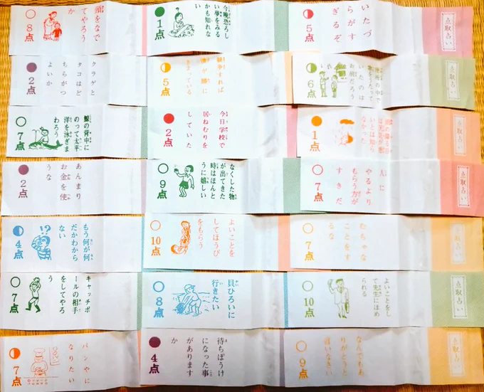 部屋の片付けをしてたはずのになぜか点取り占いを並べてた… 