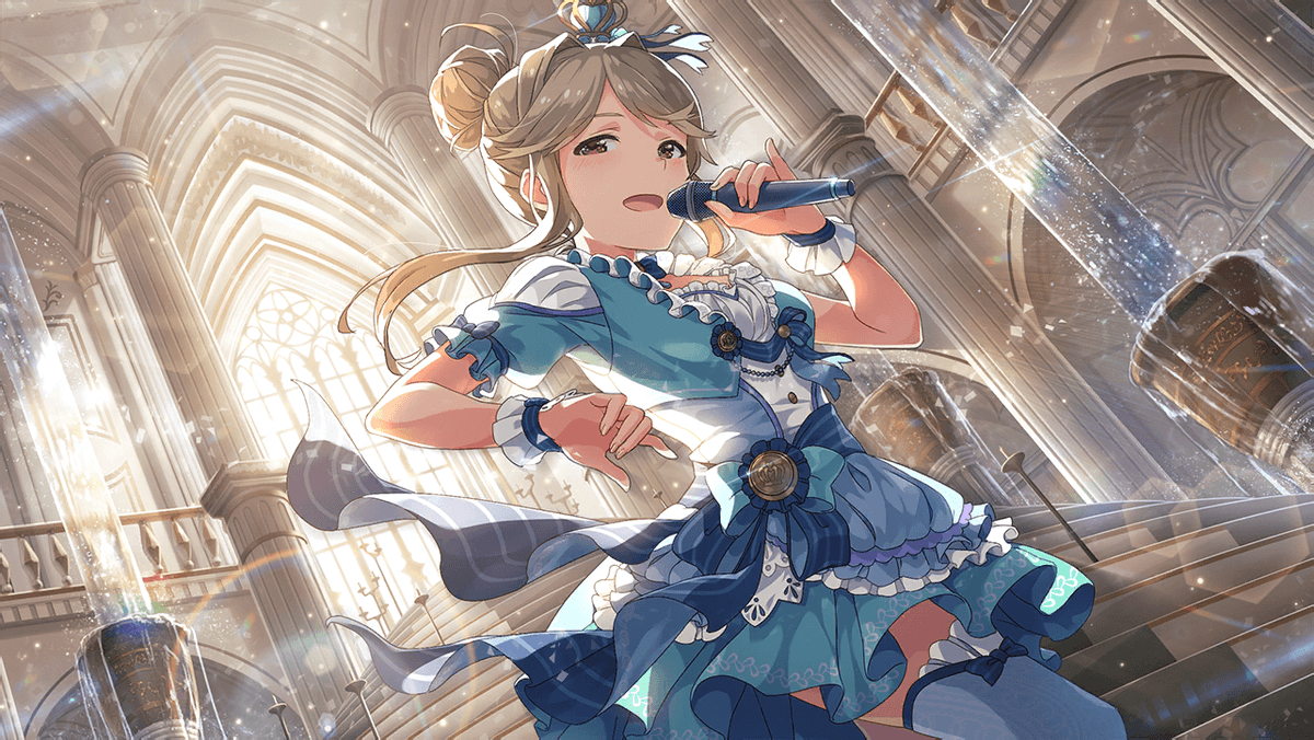 Tomoka TenkubashiAge: 15Mirishita Card Type: FairyImage Color: Sky Blue> "Holy Mother" who sees her fans as her "piglets"> very considerate of others, but also a bit terrifying & another "final boss"> dedicated fans are called "Sky Knights"> VA: Kotori Koiwai (Kokko-chan)
